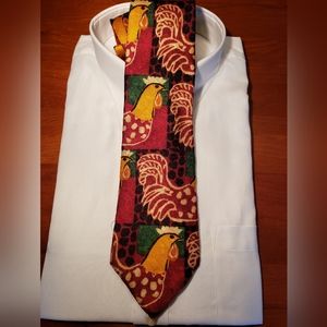 Ermenegildo Zegna "Rooster" Tie, 4" x 57"